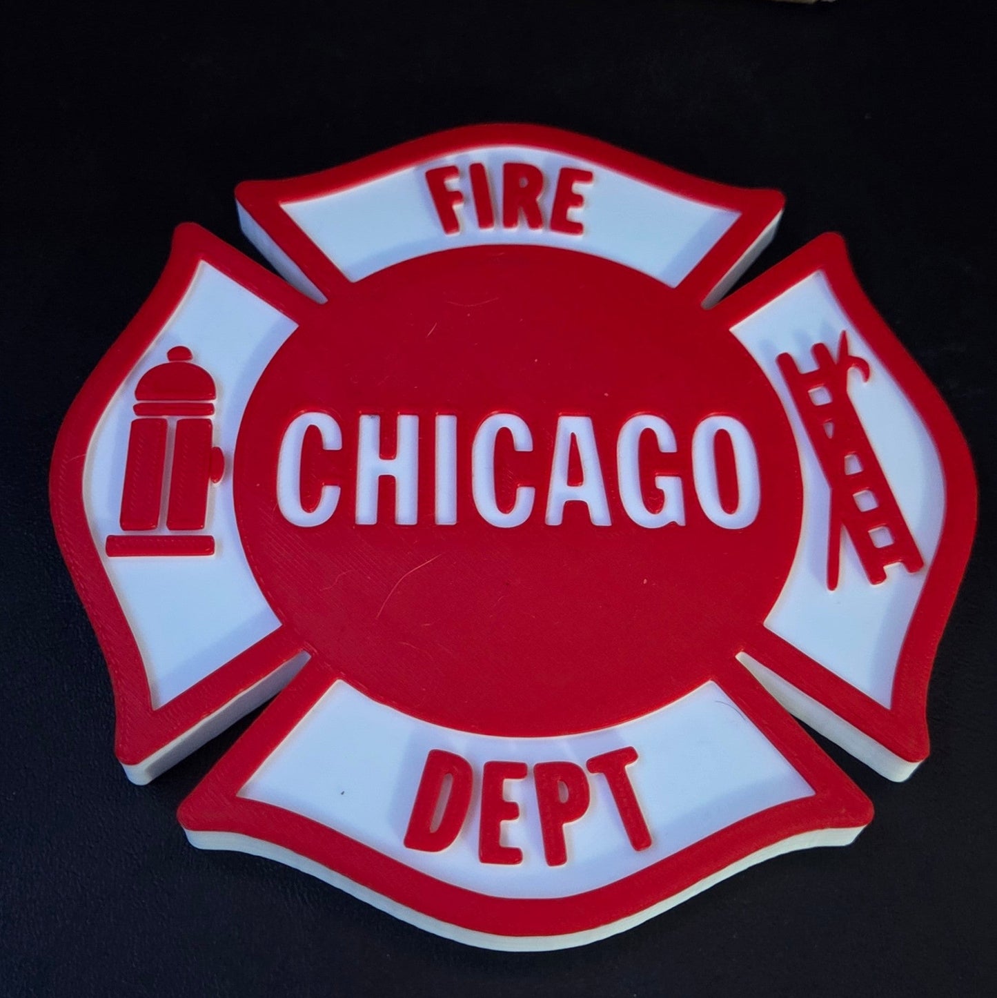 Chicago Fire Department 3D printed Logo Sign Wall Desk Shelf Art