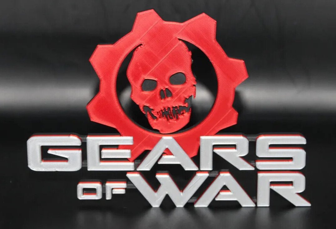 Gears Of War 3D printed Logo Sign Wall Desk Shelf Art
