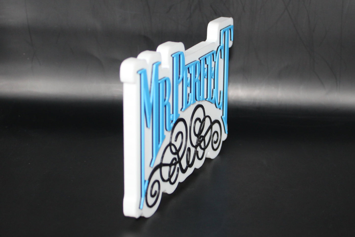 Mr. Perfect 3D printed Logo Sign Wall Desk Shelf Art