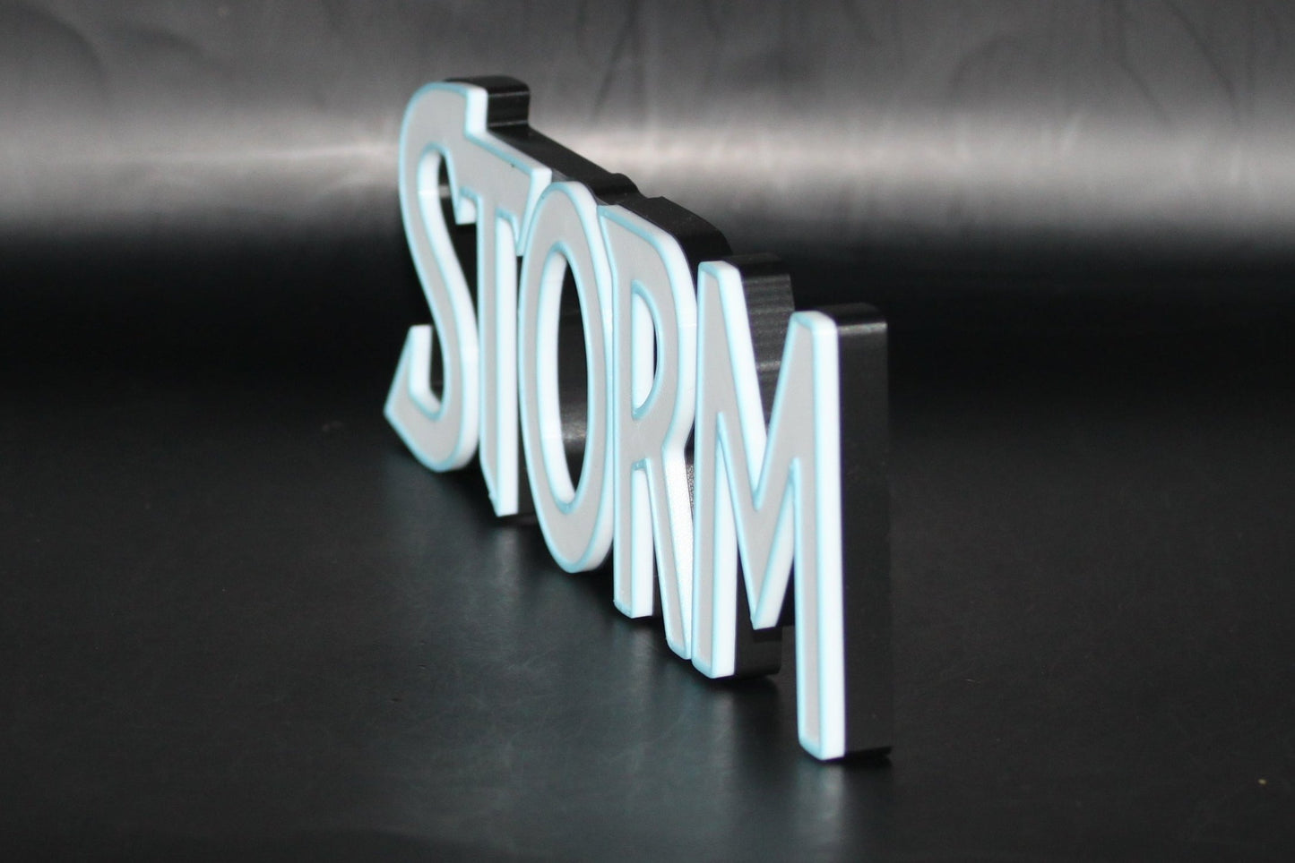 Storm 3D printed Logo Sign Wall Desk Shelf Art