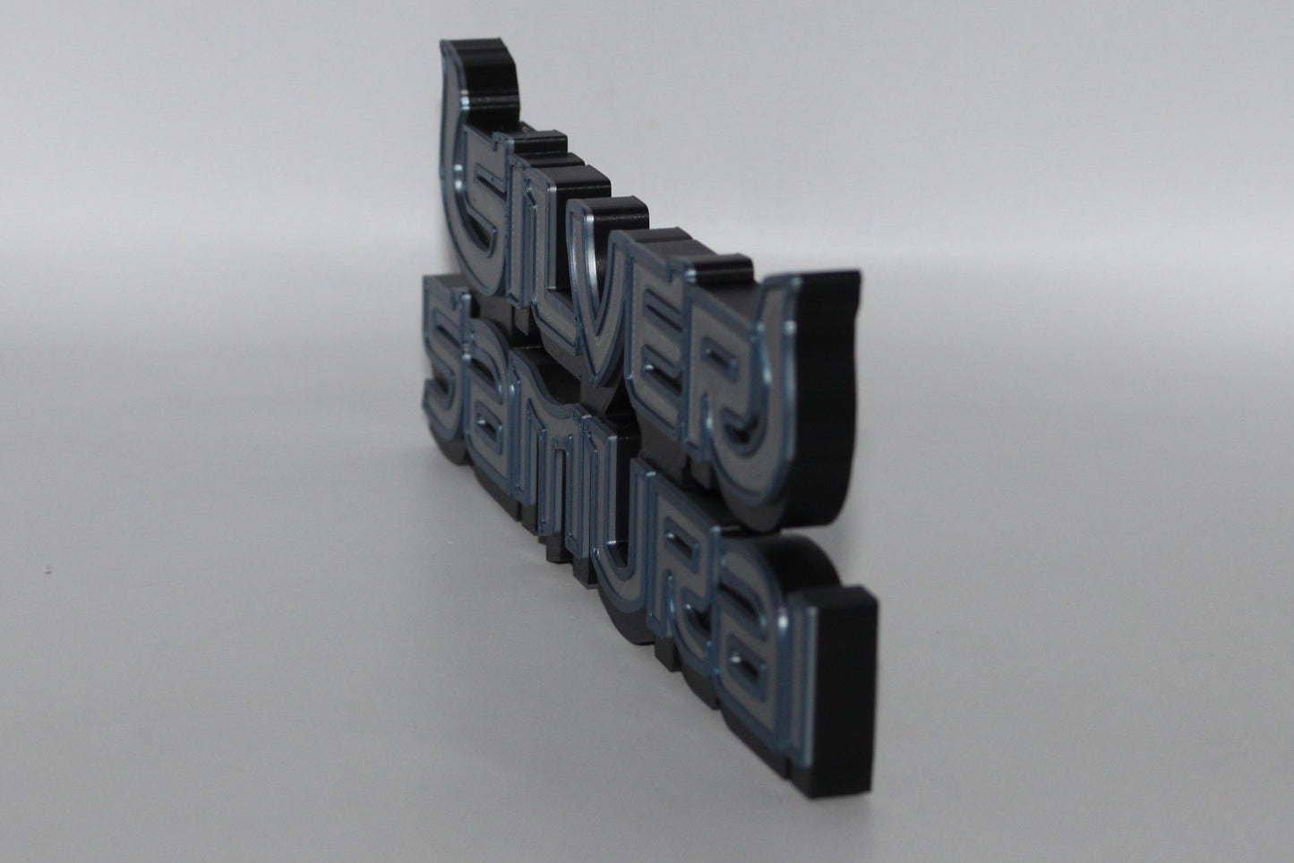 Silver Samurai 3D printed Logo Sign Wall Desk Shelf Art