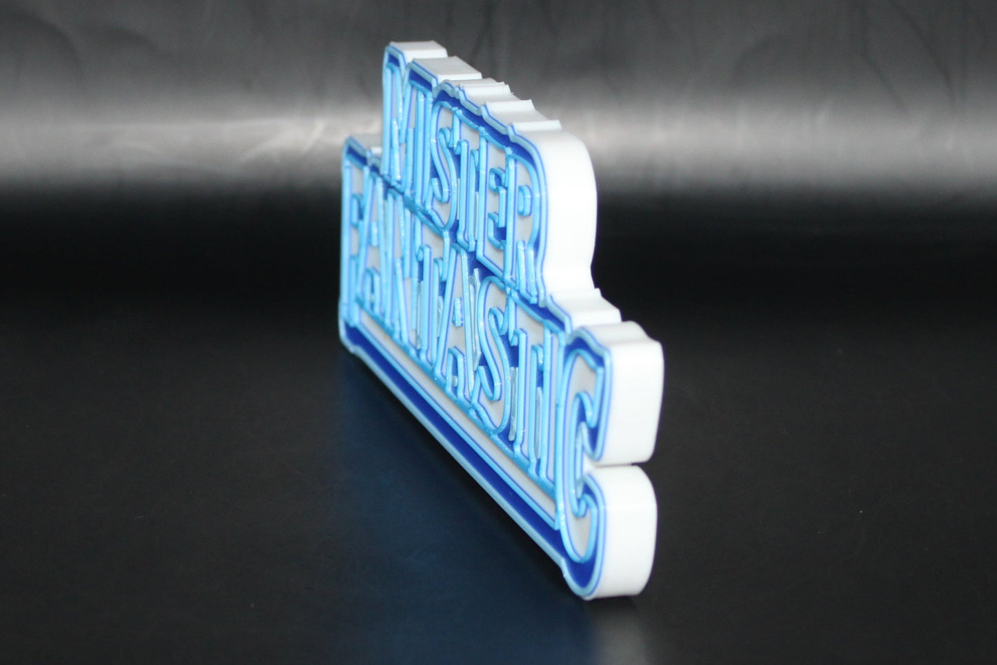 Mister Fantastic 3D printed Logo Sign Wall Desk Shelf Art