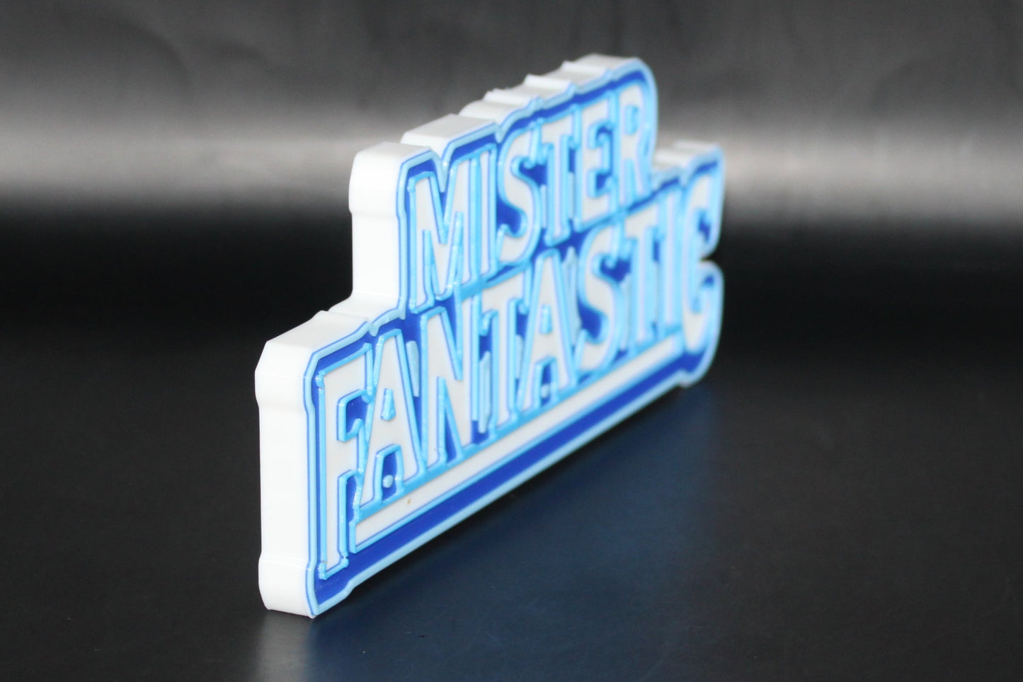 Mister Fantastic 3D printed Logo Sign Wall Desk Shelf Art
