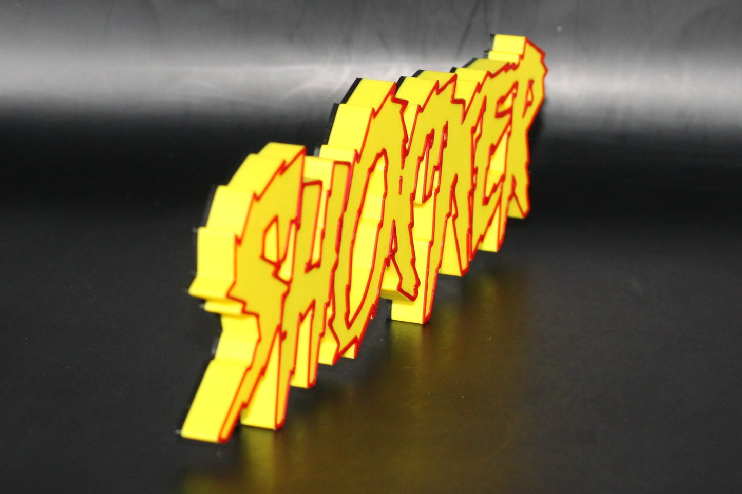 Shocker 3D printed Logo Sign Wall Desk Shelf Art