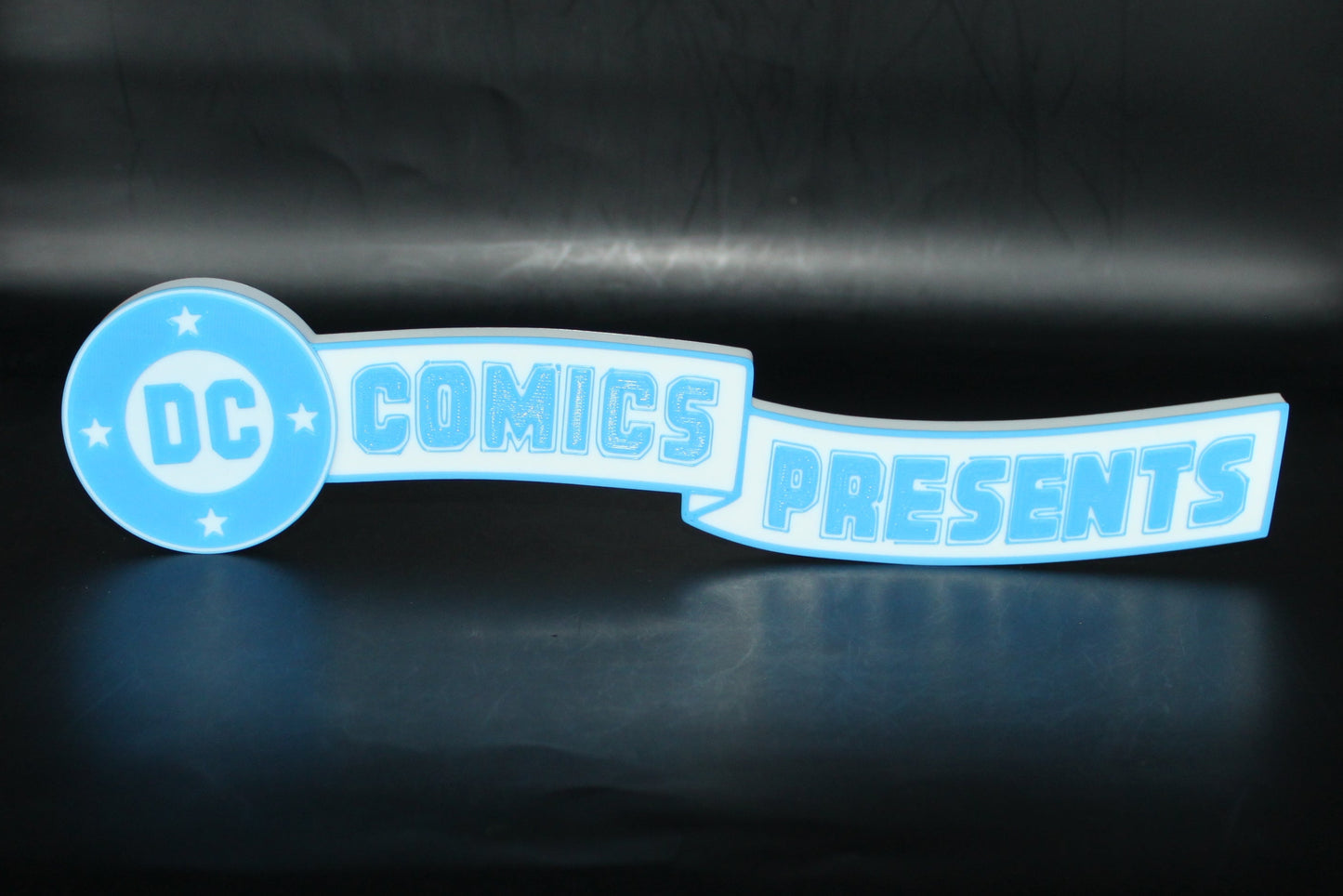 DC Comics Presents 3D printed Logo Sign Wall Desk Shelf Art