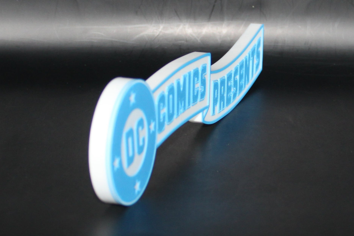 DC Comics Presents 3D printed Logo Sign Wall Desk Shelf Art