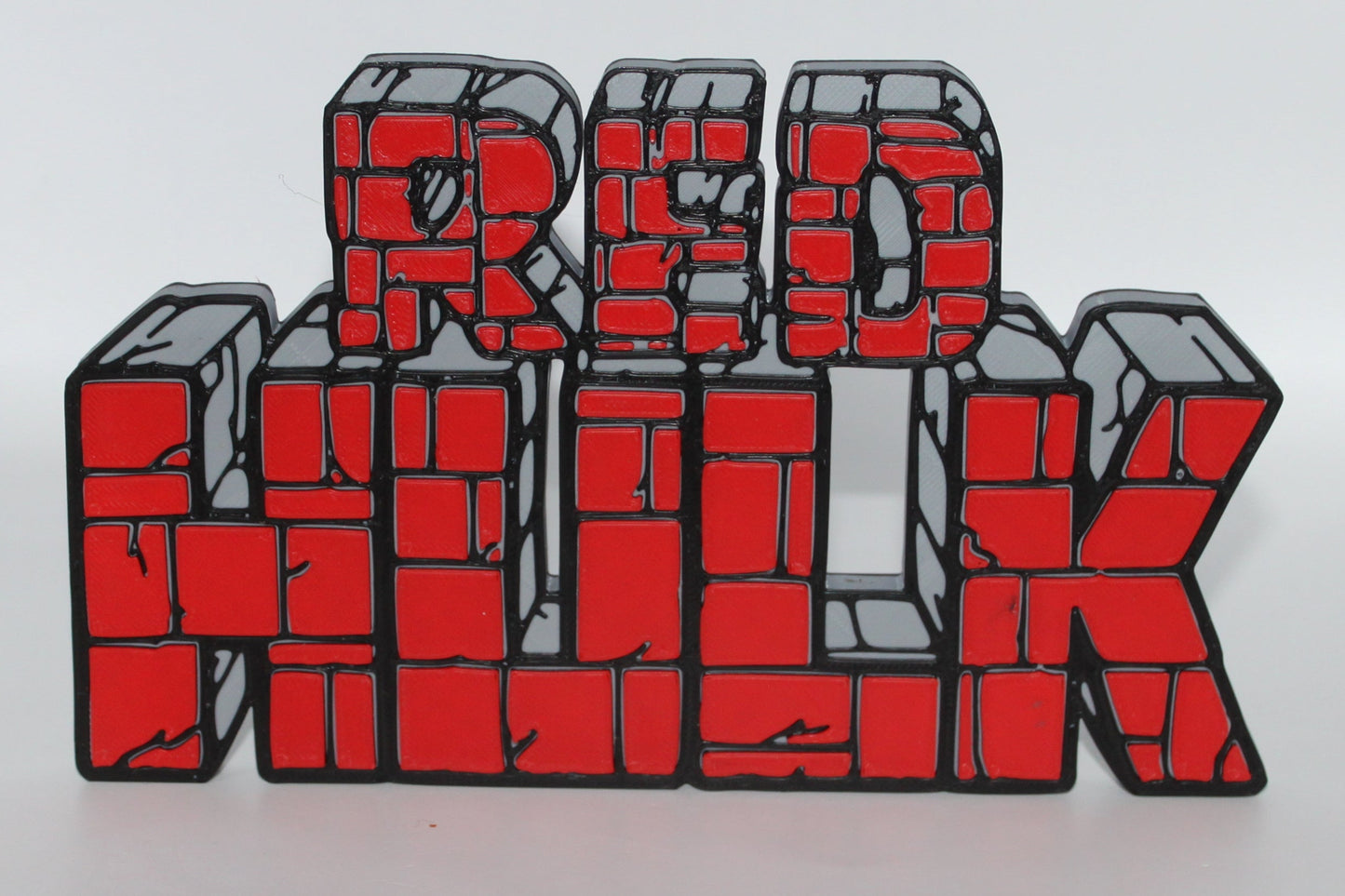 Red Hulk 3D printed Logo Sign Wall Desk Shelf Art
