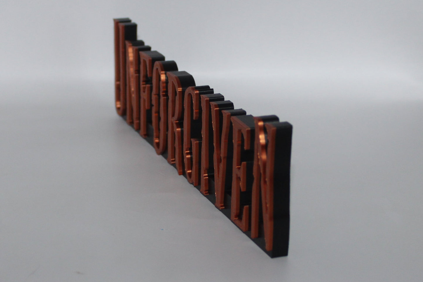 Unforgiven 3D printed Logo Sign Wall Desk Shelf Art