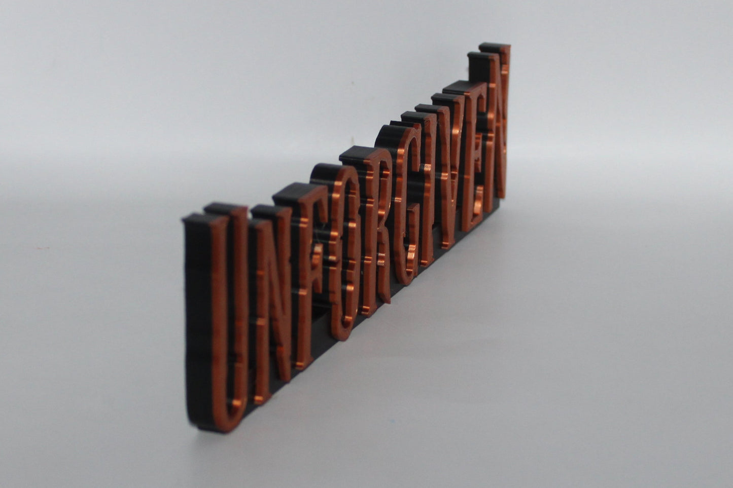 Unforgiven 3D printed Logo Sign Wall Desk Shelf Art