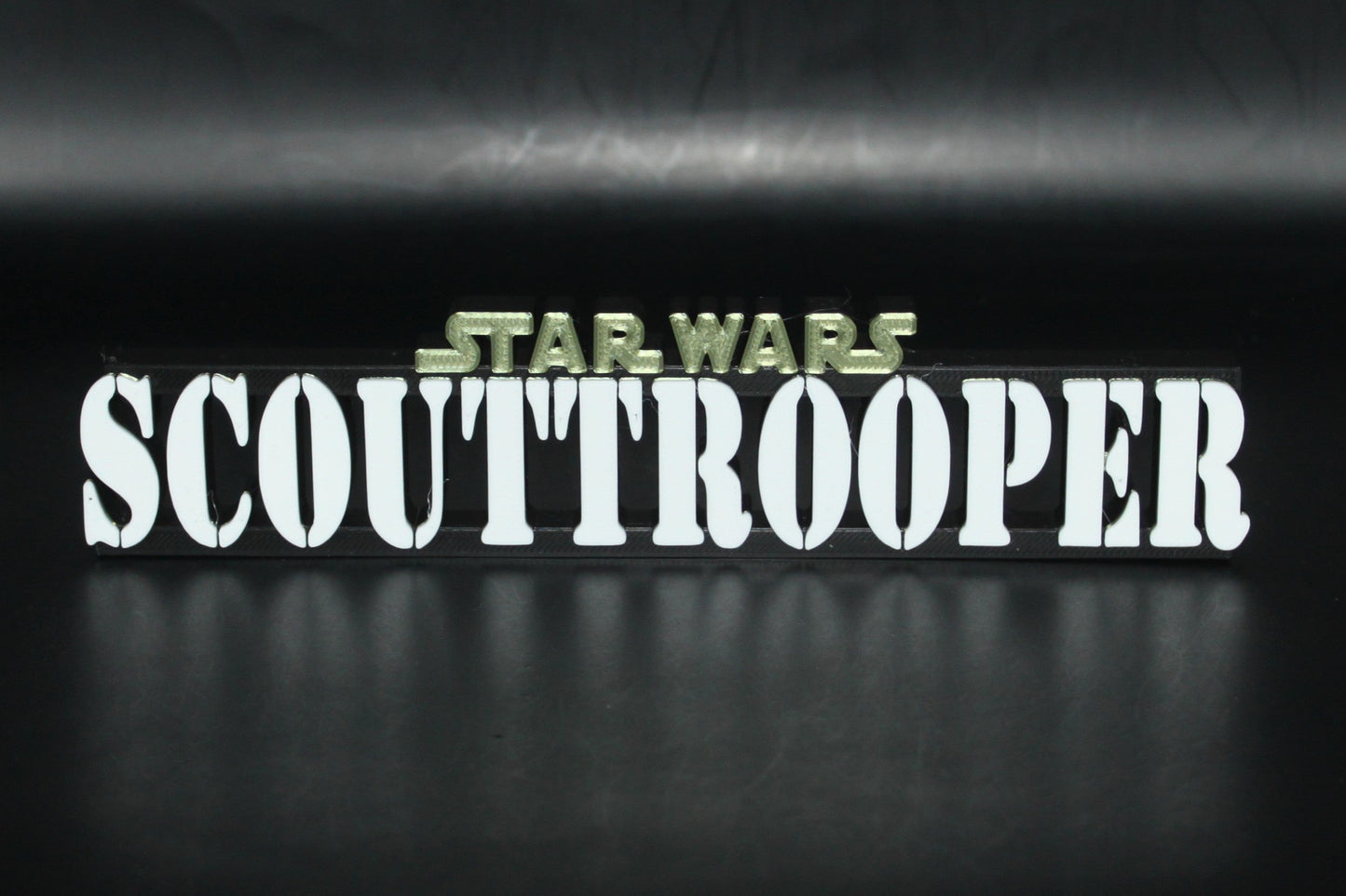 Scout trooper 3D printed Logo Sign Wall Desk Shelf Art