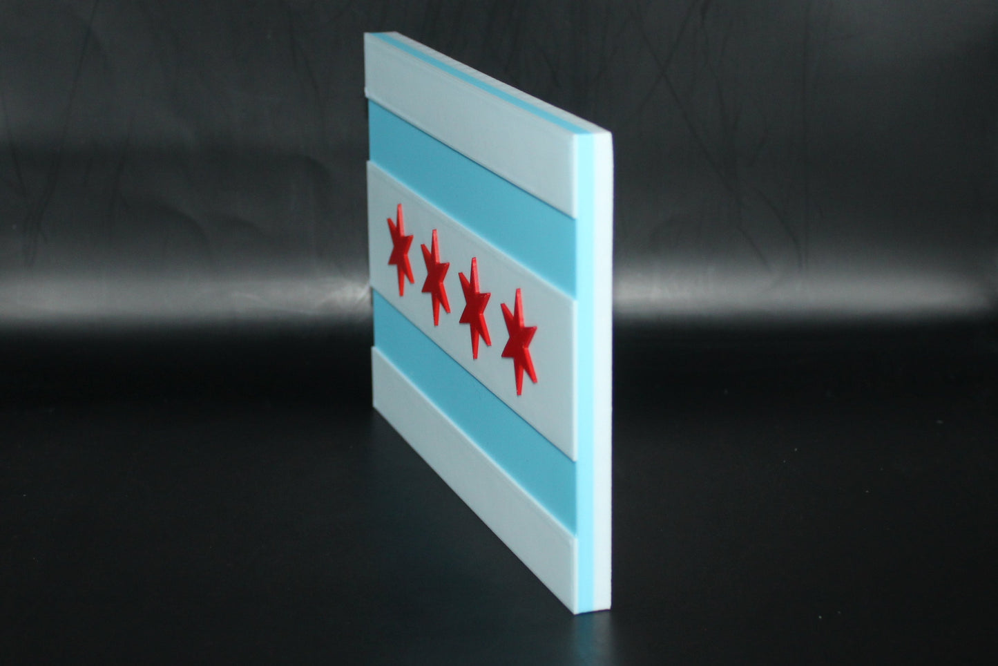 Chicago Flag 3D printed Logo Sign Wall Desk Shelf Art