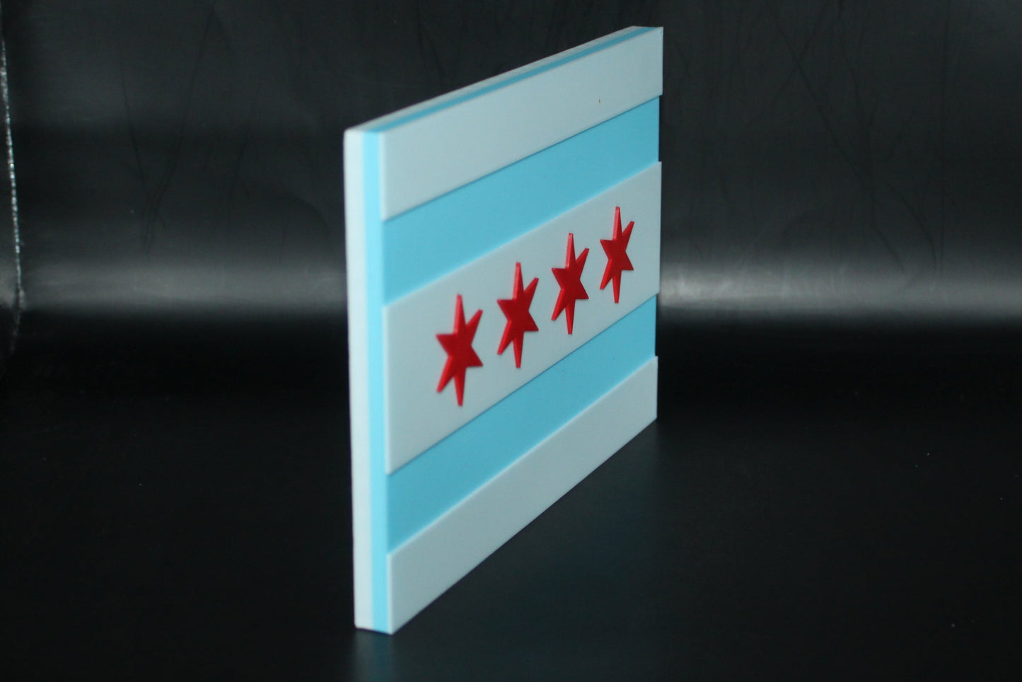 Chicago Flag 3D printed Logo Sign Wall Desk Shelf Art