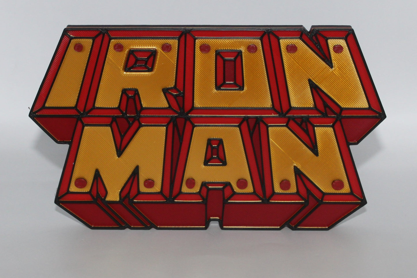 Iron Man 3D printed Logo Sign Wall Desk Shelf Art