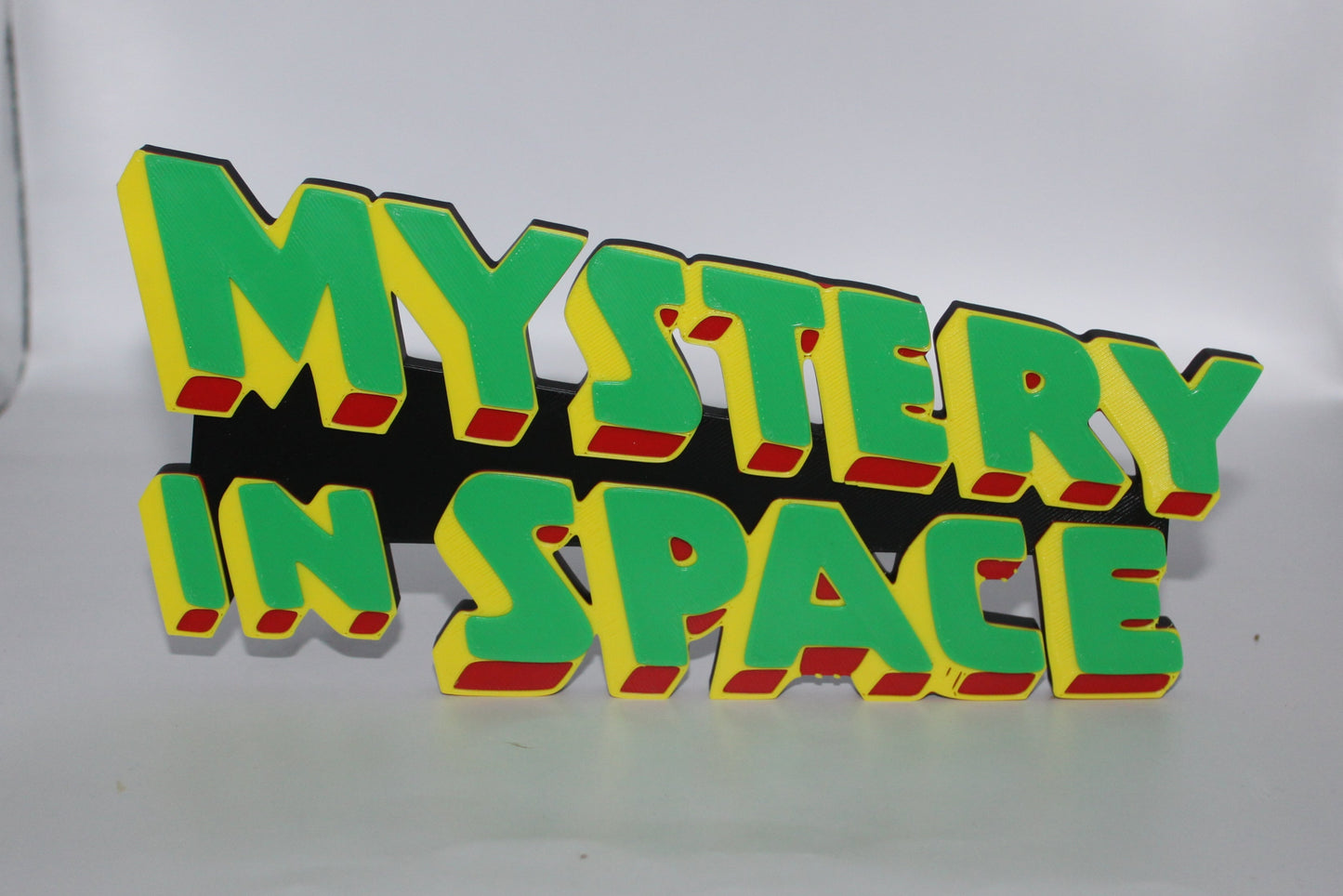 Mystery in Space 3D printed Logo Sign Wall Desk Shelf Art
