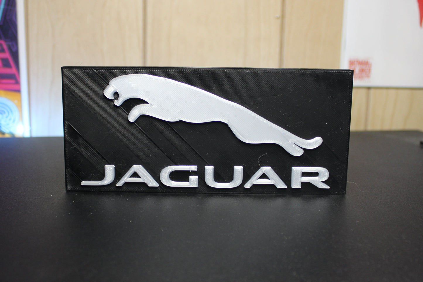 Jaguar 3D printed Logo Sign Wall Desk Shelf Art