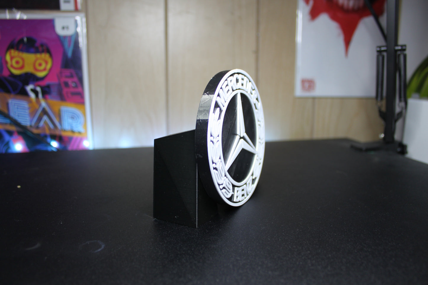 Mercedes 3D printed Logo Sign Wall Desk Shelf Art