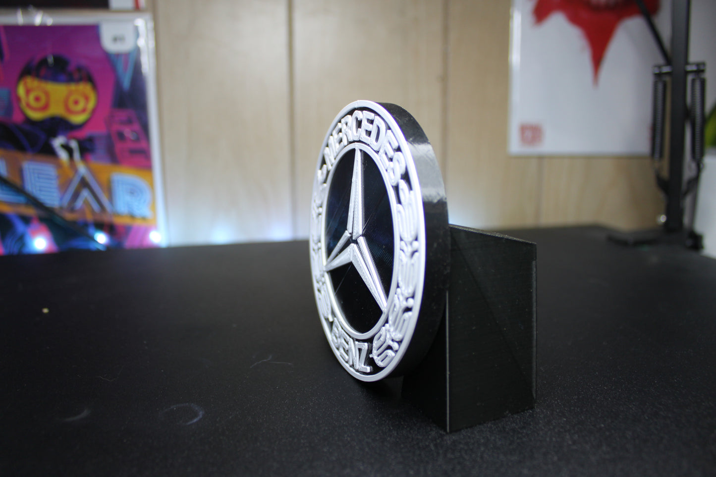 Mercedes 3D printed Logo Sign Wall Desk Shelf Art