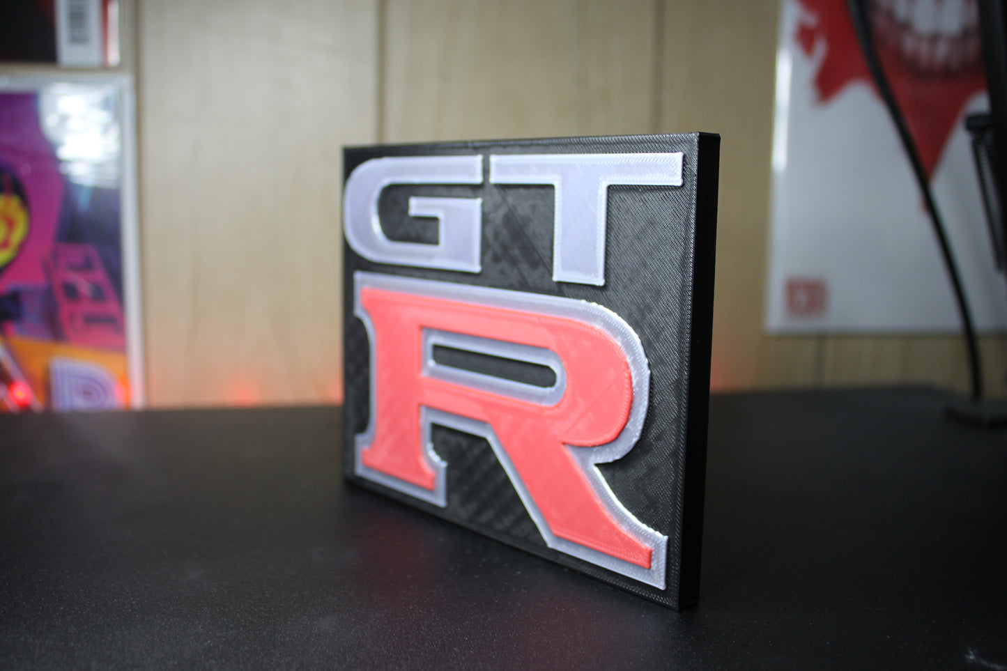 Nissan GTR 3D printed Logo Sign Wall Desk Shelf Art