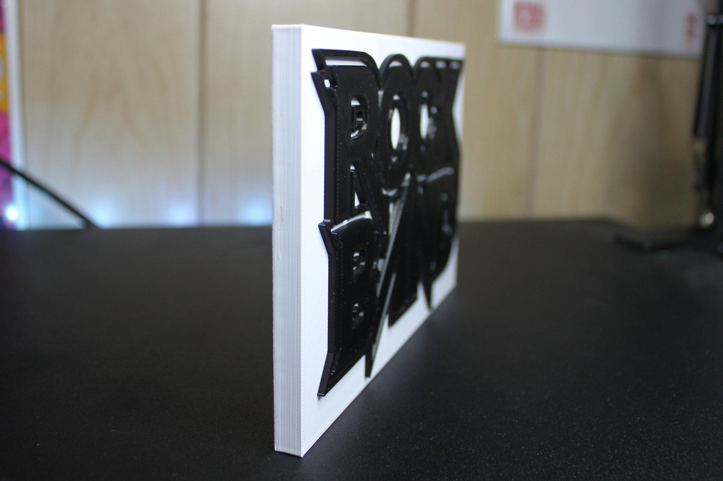 Rock Band 3D printed Logo Sign Wall Desk Shelf Art
