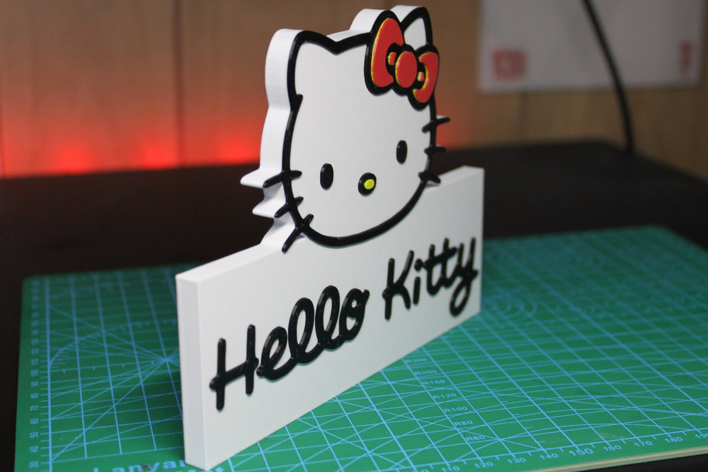 Hello Kitty 3D printed Logo Sign Wall Desk Shelf Art