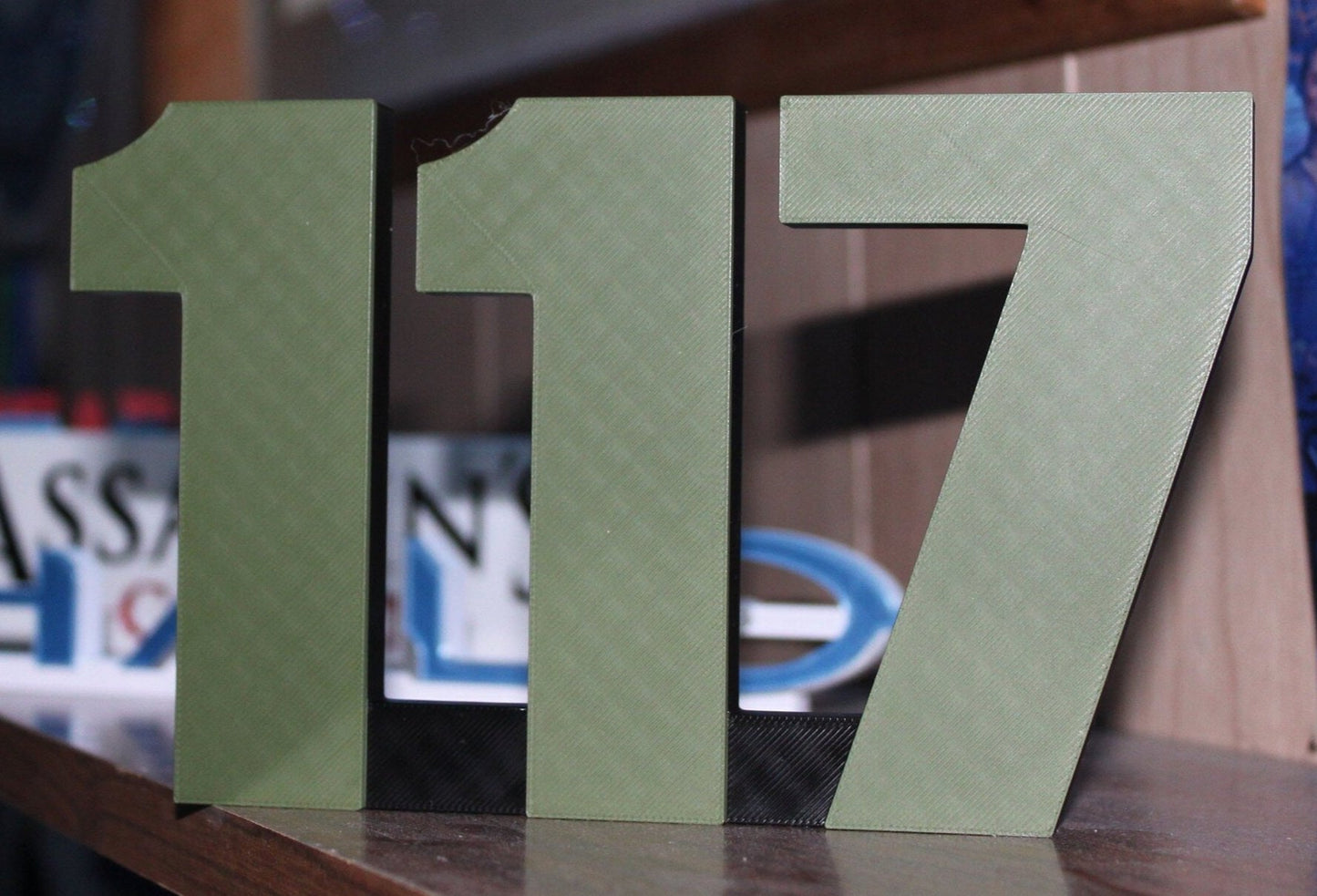 Master Chief 117 Halo 3D printed Logo Art