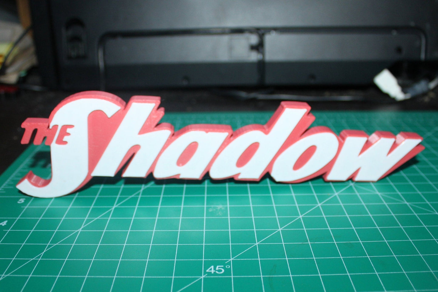 The Shadow 3D printed Comic Logo Art