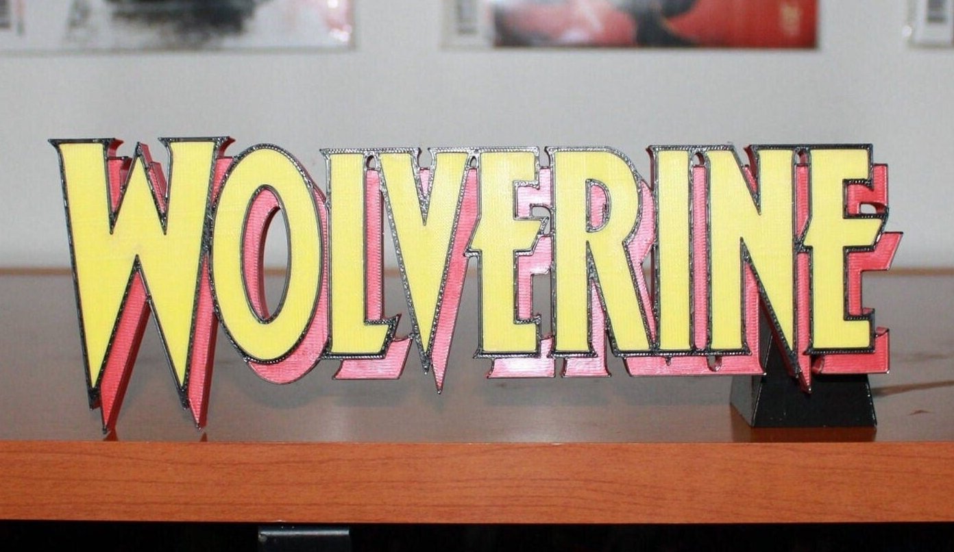 Wolverine 3D printed Logo Sign Wall Desk Shelf Art
