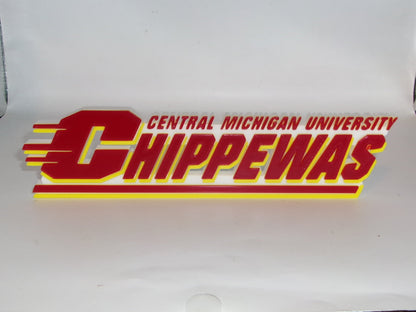 Central Michigan Chippewas 3D printed Logo Sign Wall Desk Shelf Art