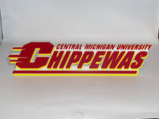 Central Michigan Chippewas 3D printed Logo Sign Wall Desk Shelf Art