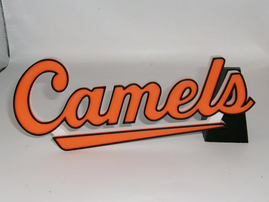 Campbell Fighting Camels 3D printed Logo Sign Wall Desk Shelf Art