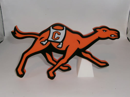 Campbell Fighting Camels 3D printed Logo Sign Wall Desk Shelf Art