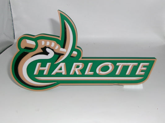 Charlotte 49ers 3D printed Logo Sign Wall Desk Shelf Art
