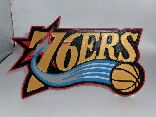 Philadelphia 76ers 3D printed Logo Sign Wall Desk Shelf Art