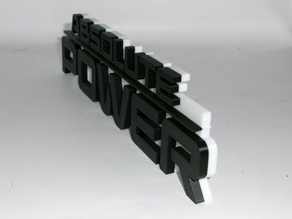 Absolute Power Large 10 in 3D printed Logo Sign Wall Desk Shelf Art