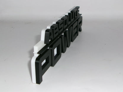 Absolute Power Large 10 in 3D printed Logo Sign Wall Desk Shelf Art