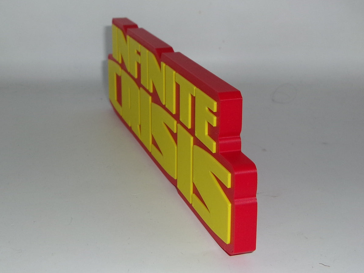 Infinite Crisis 3D printed Logo Sign Wall Desk Shelf Art