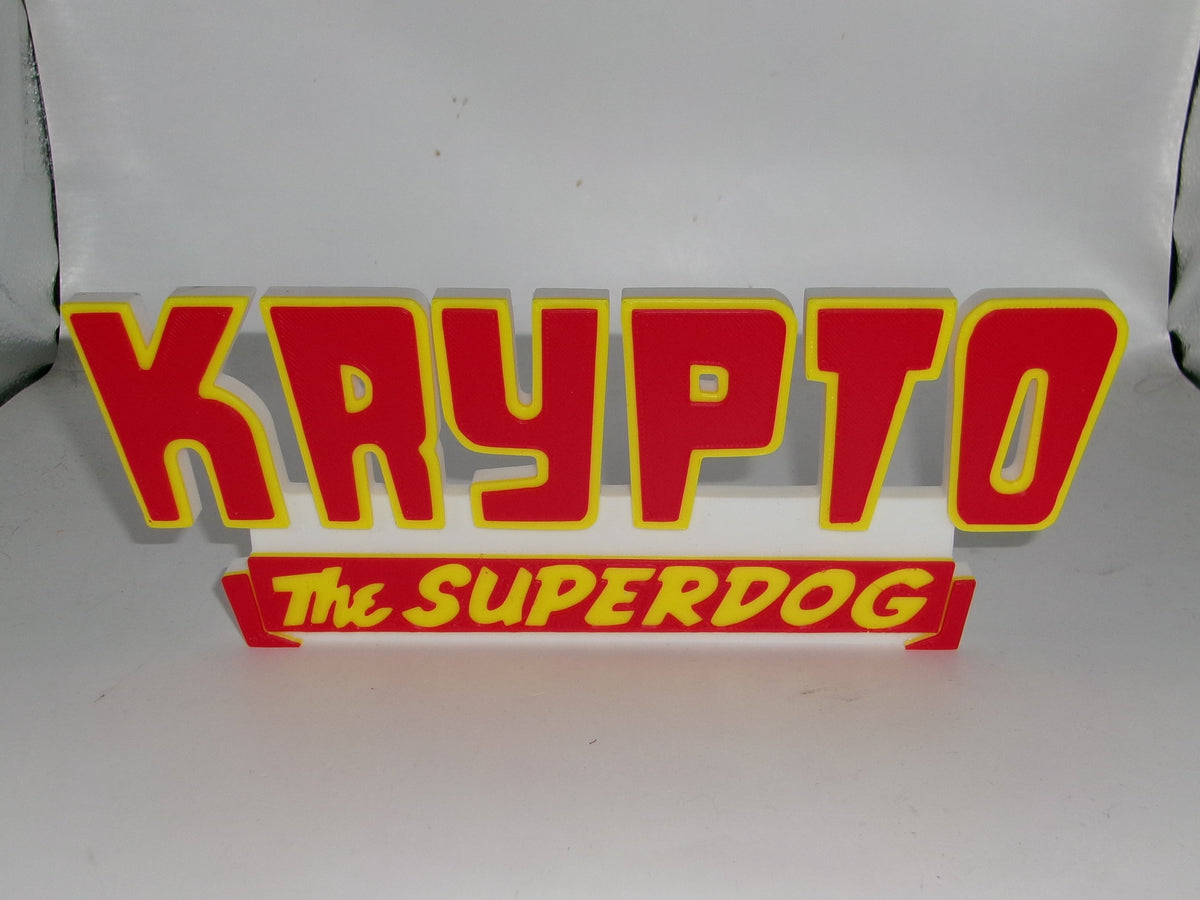 Krypto The Superdog 3D printed Logo Sign Wall Desk Shelf Art