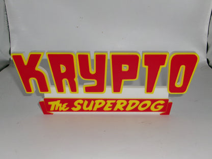 Krypto The Superdog 3D printed Logo Sign Wall Desk Shelf Art