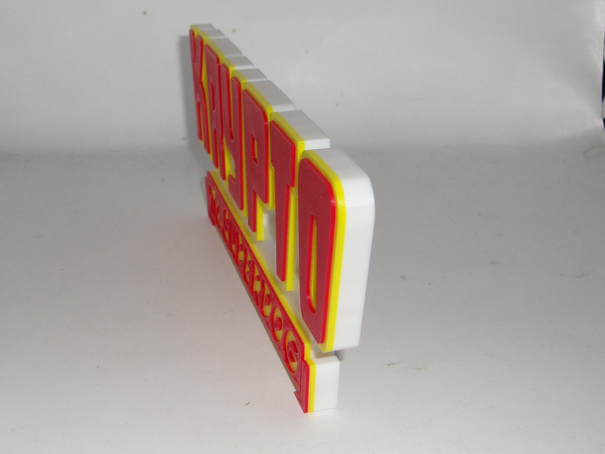 Krypto The Superdog 3D printed Logo Sign Wall Desk Shelf Art