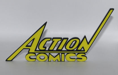 Action Comics 3D printed Logo Sign Wall Desk Shelf Art