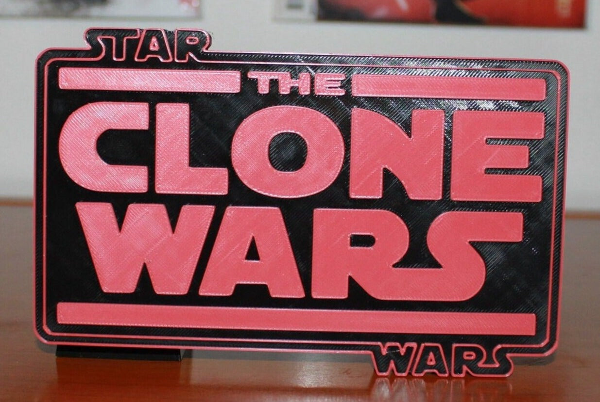 Clone Wars 3D printed Logo Sign Wall Desk Shelf Art