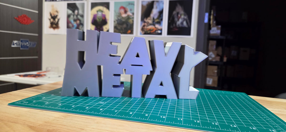 Heavy Metal Super Jumbo 11.8 in 3D printed Logo Sign Wall Desk Shelf Art