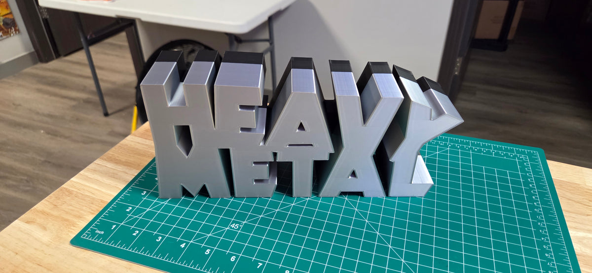 Heavy Metal Super Jumbo 11.8 in 3D printed Logo Sign Wall Desk Shelf Art