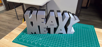 Heavy Metal Super Jumbo 11.8 in 3D printed Logo Sign Wall Desk Shelf Art