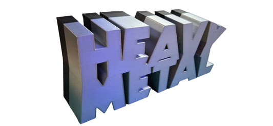 Heavy Metal Super Jumbo 11.8 in 3D printed Logo Sign Wall Desk Shelf Art