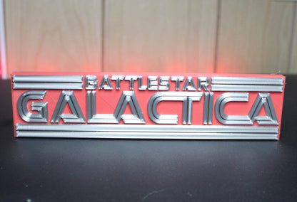 Battlestar Galactica 3D printed Logo Sign Wall Desk Shelf Art