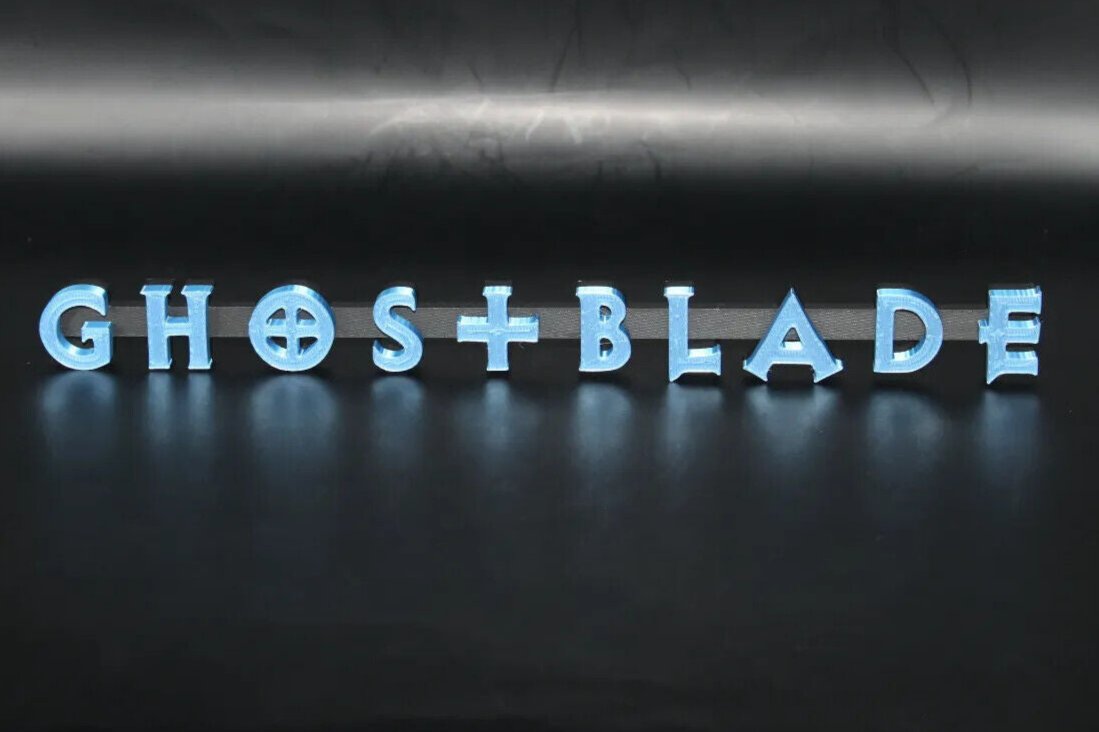 Ghost Blade 3D printed Comic Logo Art