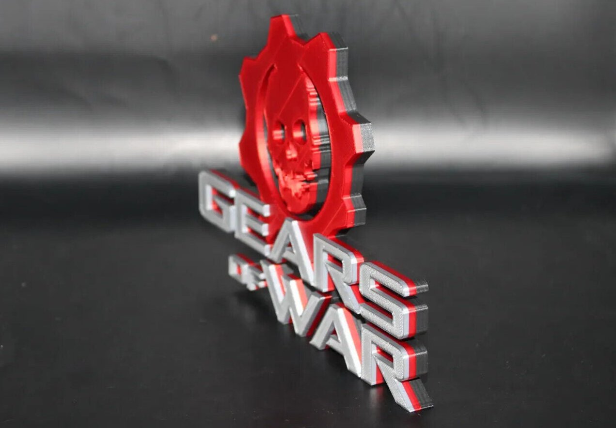 gears of war emblem Gears Of War 3D printed Logo Sign Wall Desk Shelf Art