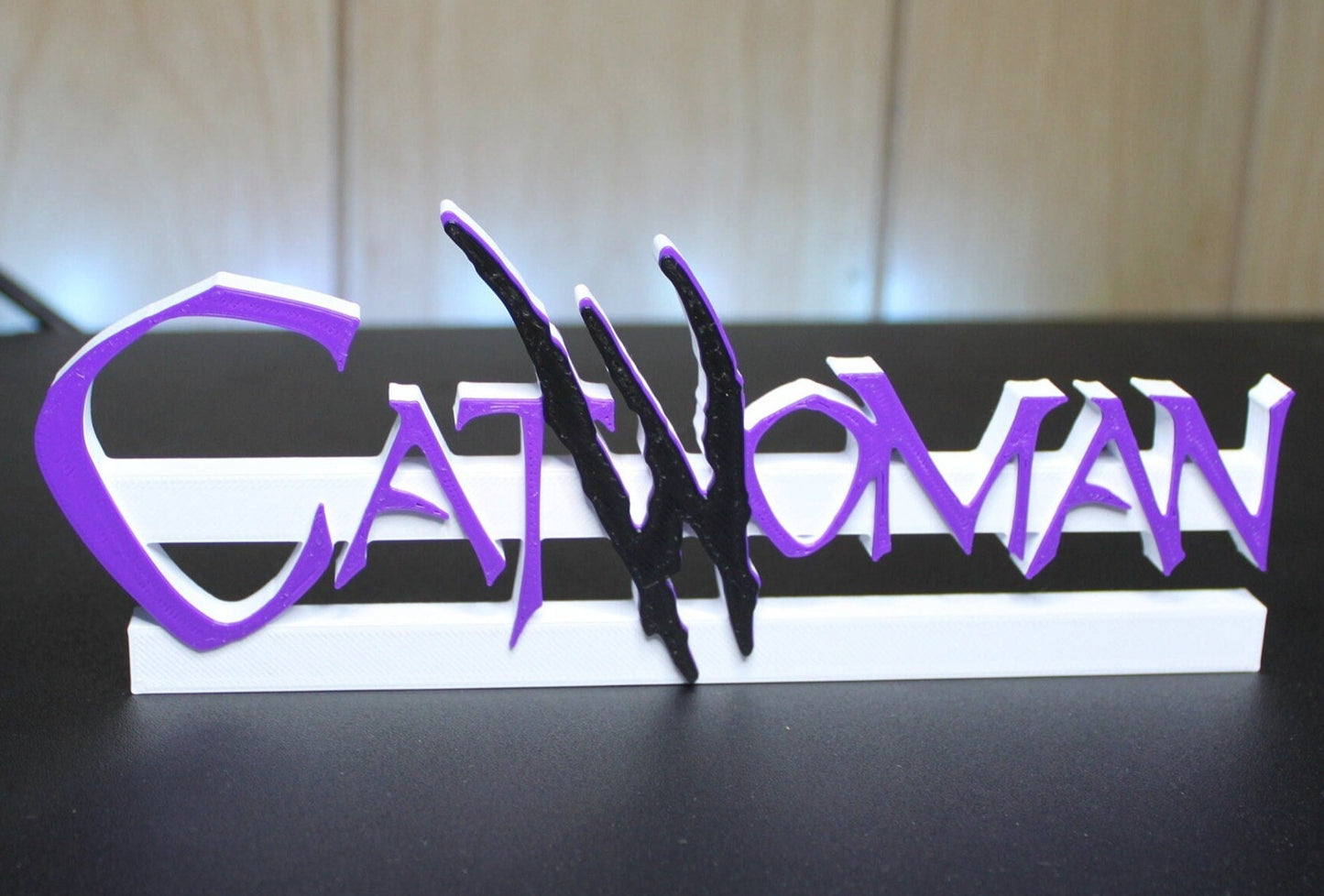 Cat Woman 3D printed Logo Sign Wall Desk Shelf Art