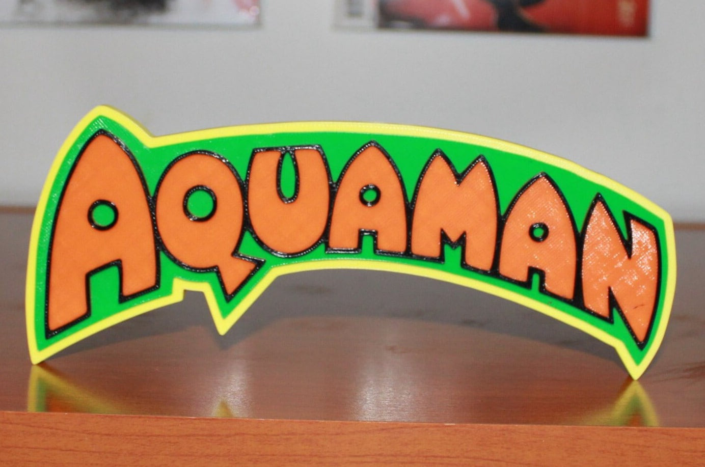 Aquaman 3D printed Logo Sign Wall Desk Shelf Art